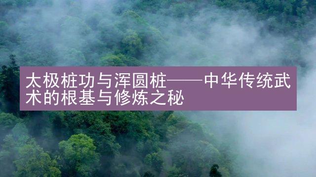 太极桩功与浑圆桩——中华传统武术的根基与修炼之秘