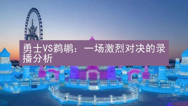 勇士VS鹈鹕：一场激烈对决的录播分析