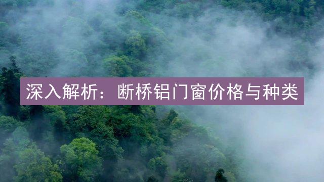 深入解析：断桥铝门窗价格与种类