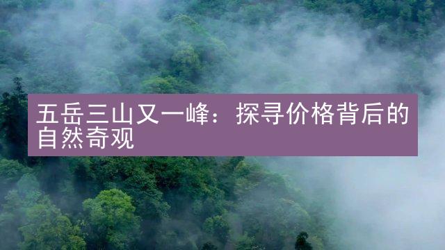 五岳三山又一峰：探寻价格背后的自然奇观